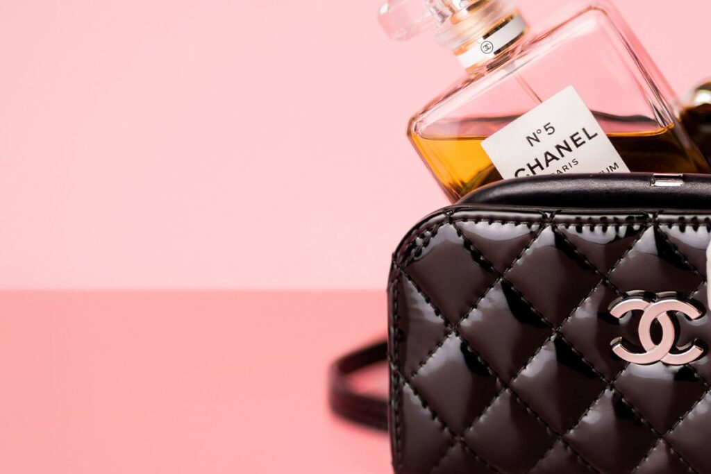 The bag is an authentic Chanel brand.